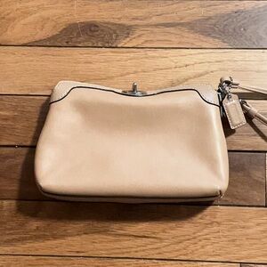 Coach Beige Leather Wristlet